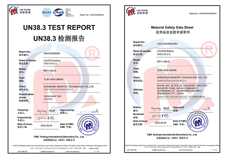 MSDS UN38.3