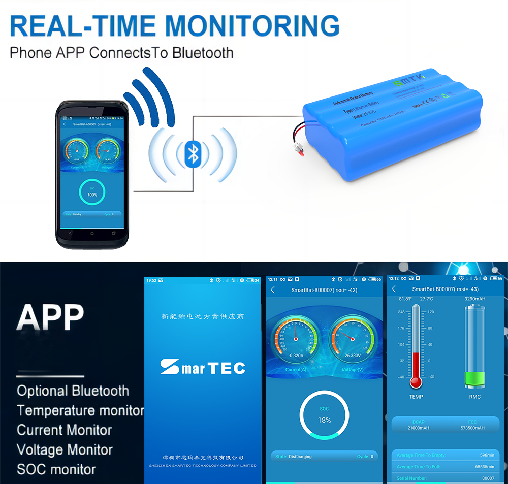 industrial robot battery 24V 10Ah real-time monitor